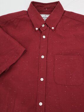Portuguese Flannel Blur Fleck Shirt Men's small Made in Portugal Bordeaux camp